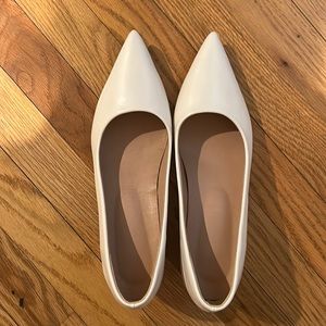 White Pointed Toe Flats